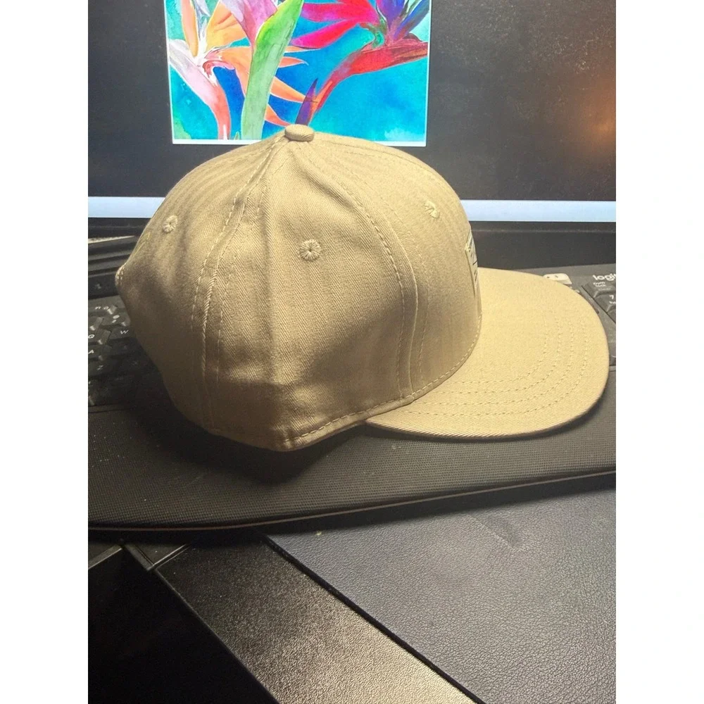 WillBo Baseball Cap Mens Adjustable Tan Cotton Twill Flat Brim Snapback Hat